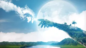 Spiritual Aesthetic Eart And Heaven Wallpaper