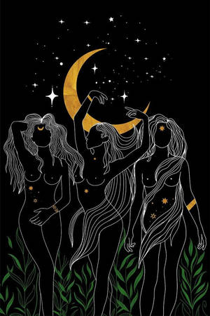 Spiritual Goddess In Black Wallpaper