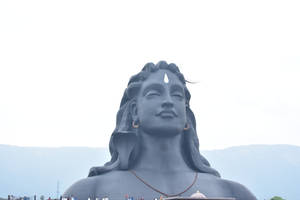 Spiritual Grandeur: The Adiyogi Shiva Statue At Isha Yoga Center Wallpaper