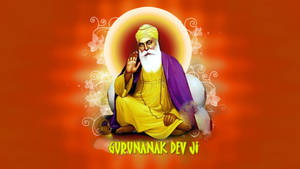 Spiritual Mentor Guru Ji In Orange Wallpaper