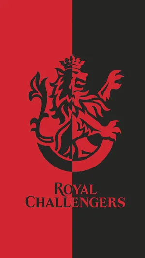 Split Red And Black Rcb Team Logo Wallpaper