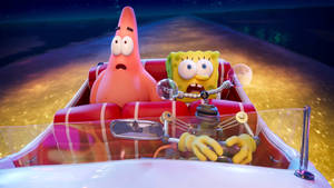 Spongebob And Patrick In A Car Wallpaper