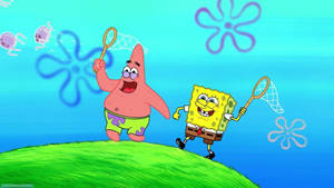 Spongebob And Patrick Jellyfish Nets Wallpaper