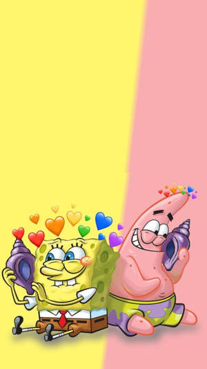Spongebob And Patrick On The Phone Wallpaper