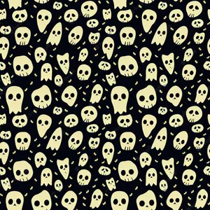 Spooky Aesthetic Differently Shaped Skulls Wallpaper