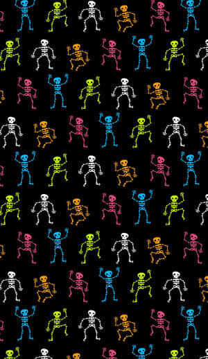 Spooky Halloween Skeleton In The Dark Wallpaper