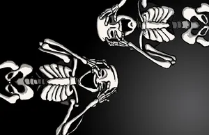 Spooky Halloween Skeleton Shrouded In Darkness Wallpaper
