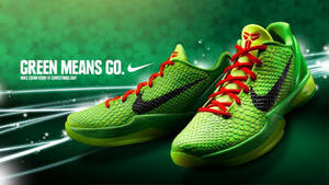 Sprint Green - Unleashing The Power Of Nike Shoes Wallpaper