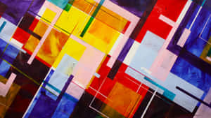 Squares And Lines In Colorful Abstract Art Wallpaper