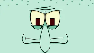 Squidward Tentacles Face Minimalist Wallpaper