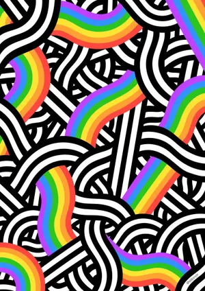 Squiggly Lines Aesthetic Lgbt Rainbow Wallpaper
