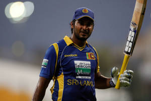 Sri Lanka Cricket Kumar Sangakkara With Bat Wallpaper