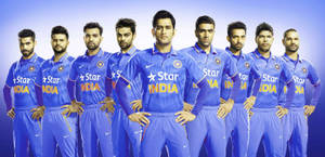 Sri Lanka Cricket Team In Blue Wallpaper