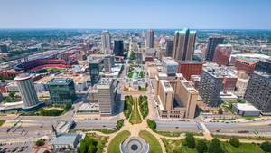 St. Louis Arch Buildings Roads Wallpaper