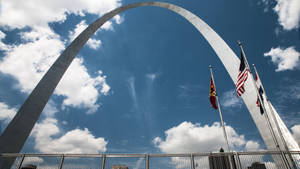 St. Louis Arch Us Flag Wallpaper