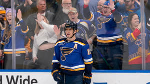 St. Louis Blues Brayden Schenn Versus Nashville Predators Portrait Wallpaper