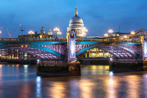 St Paul Evening Southwark Bridge Wallpaper