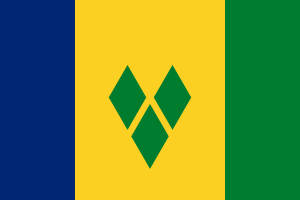St. Vincent And The Grenadines Flag Flying Proudly Against Clear Blue Skies Wallpaper
