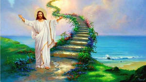 Stairs To Heaven Jesus Desktop Wallpaper