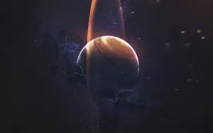 Standing Saturn 4k Wallpaper