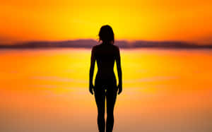 Standing Woman Silhouette Wallpaper