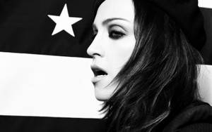 Star And Stripe Greyscale Madonna Wallpaper