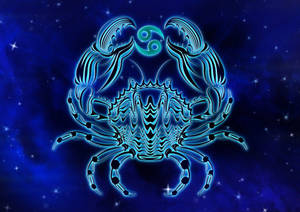 Star Sign Cancer Blue Crab Digital Art Wallpaper