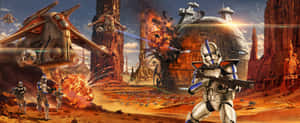 Star Wars Clone Troopers Desert Battle Wallpaper