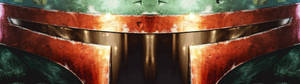 Star Wars Dual Screen Boba Fett Close-up Wallpaper