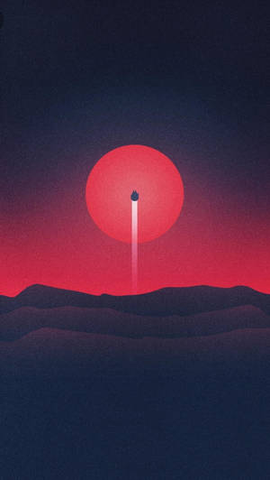 Star Wars Red Moon Spaceship Launch Wallpaper
