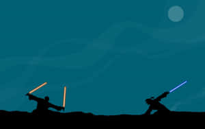 Star Wars Silhouette Duel Wallpaper
