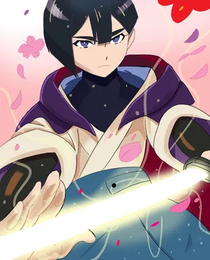 Star Wars Visions Samuraiwith Lightsaber Wallpaper