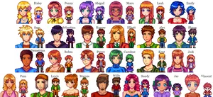 Stardew Valley 2d Rpg Character List Wallpaper