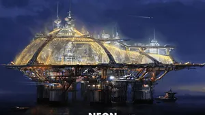 Starfield Glowing Spaceship Wallpaper