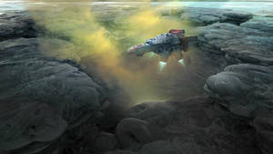 Starfield Landing Battleship Wallpaper