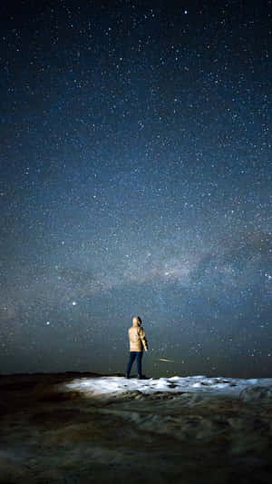 Stargazing Solitude Night Sky Wallpaper