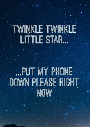 Starry Night Aesthetic Put Down My Phone Quote Wallpaper