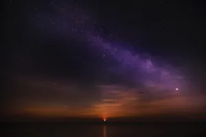 Starry Sky Horizon Sunrise Wallpaper