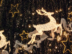 Stars And Reindeer Christmas Aesthetic Computer Wallpaper