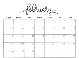 Start Off Your February With This Calendar! Wallpaper