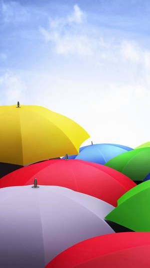 Static Colorful Umbrellas Wallpaper