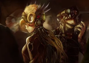 Steampunk Boy And Girl Wallpaper