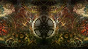 Steampunk Gear Machine Pattern Wallpaper