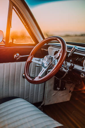 Steering Wheel Retro Aesthetic Wallpaper