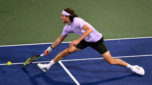 Stefanos Tsitsipas Huge Stride Wallpaper