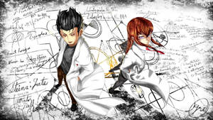Steins Gate Makise And Okabe In Lab Coat Wallpaper