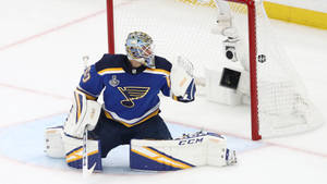 Stellar Performance Of Jordan Binnington In Action Wallpaper