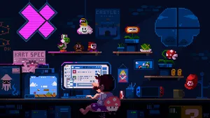 Step Into A World Of Adventure In The Vibrant Pixel Game Wallpaper