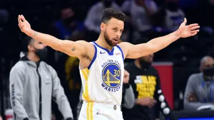 Steph Curry Arms Open During Game Wallpaper