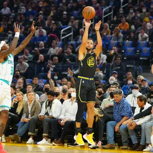 Steph Curry Shooting A Three-pointer Wallpaper